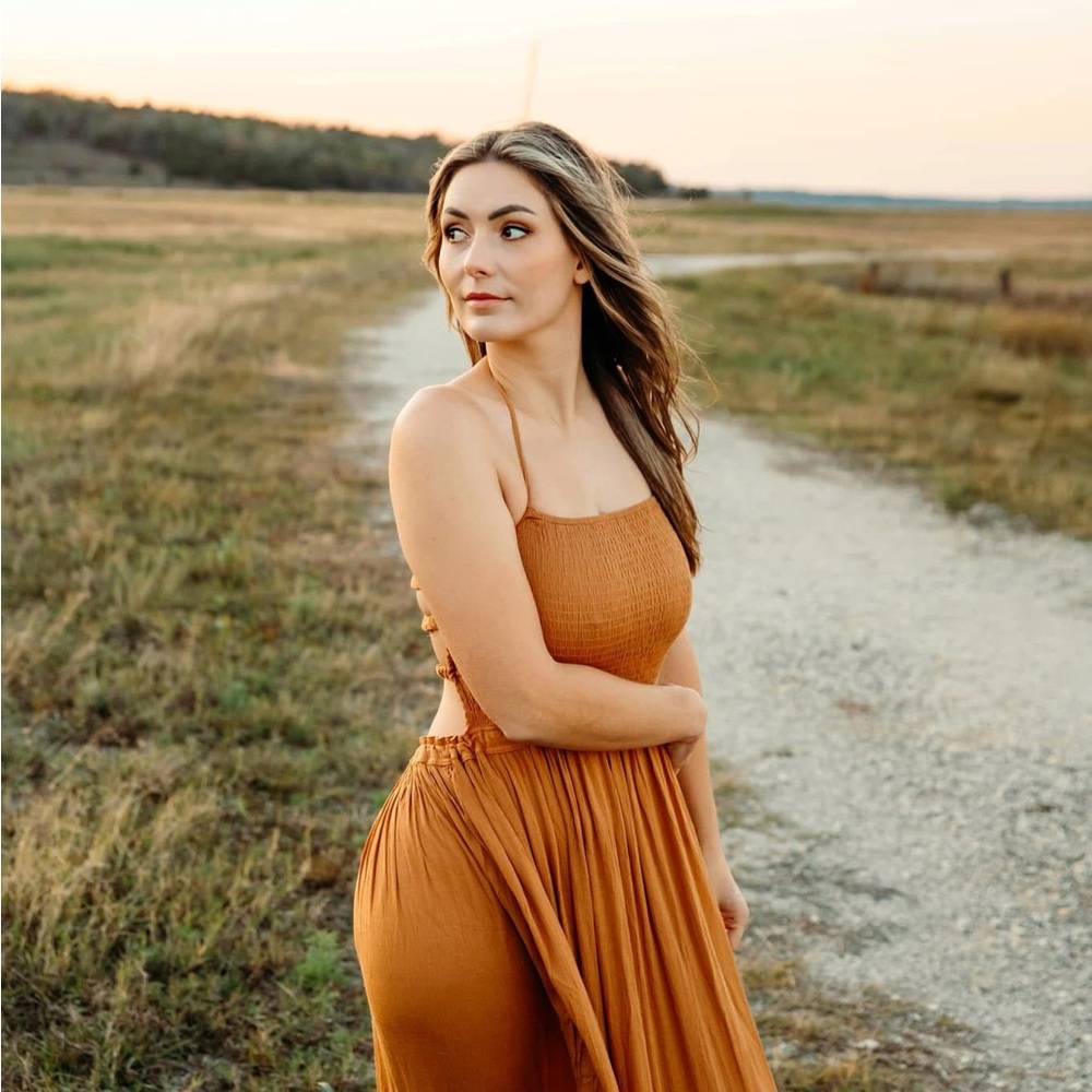 Burnt orange dress
